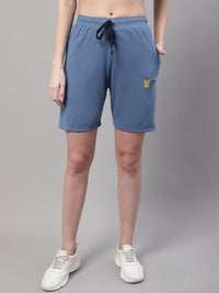 Mack Jonney Dark Grey Regular fit Cotton Shorts for Women
