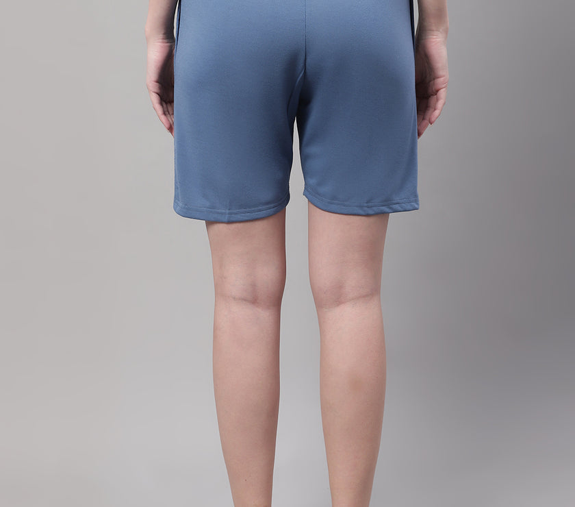 Mack Jonney Dark Grey Regular fit Cotton Shorts for Women