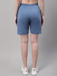 Mack Jonney Dark Grey Regular fit Cotton Shorts for Women