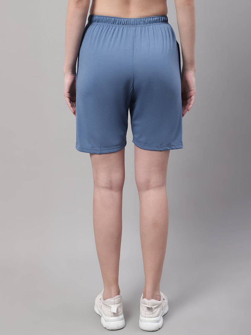 Mack Jonney Dark Grey Regular fit Cotton Shorts for Women