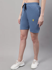 Mack Jonney Dark Grey Regular fit Cotton Shorts for Women