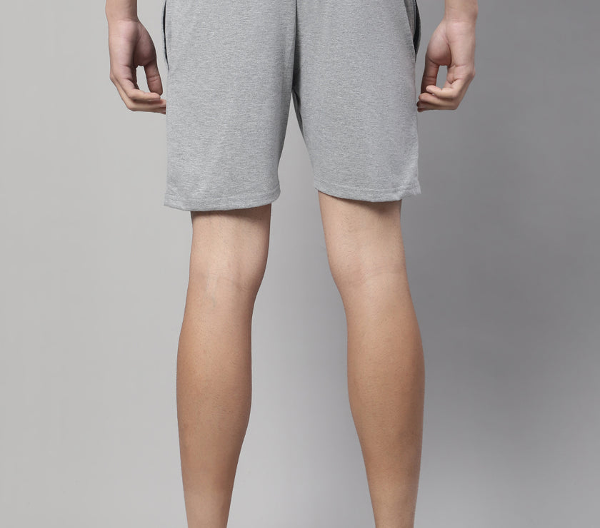Mack Jonney Grey Melange Regular fit Cotton Shorts for Men