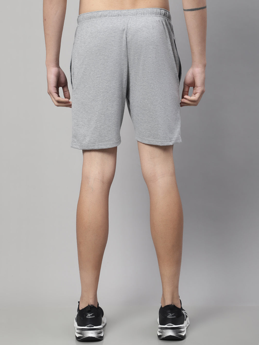 Mack Jonney Grey Melange Regular fit Cotton Shorts for Men