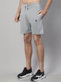 Mack Jonney Grey Melange Regular fit Cotton Shorts for Men