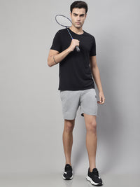 Mack Jonney Grey Melange Regular fit Cotton Shorts for Men