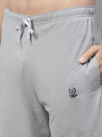 Mack Jonney Grey Melange Regular fit Cotton Shorts for Men