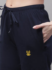 Mack Jonney Navy Blue Regular fit Cotton Shorts for Women