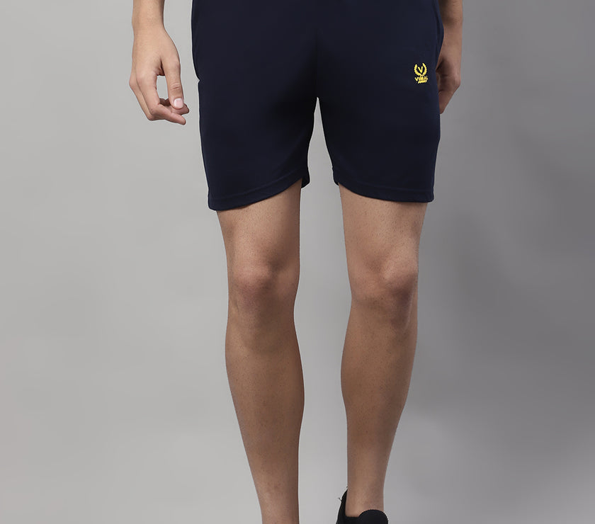 Mack Jonney Navy Blue Regular fit Cotton Shorts for Men