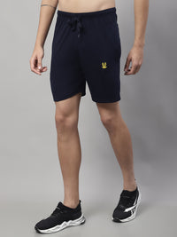Mack Jonney Navy Blue Regular fit Cotton Shorts for Men