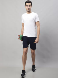 Mack Jonney Navy Blue Regular fit Cotton Shorts for Men