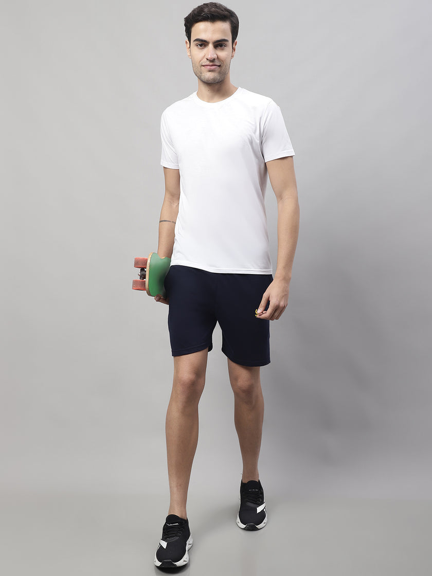 Mack Jonney Navy Blue Regular fit Cotton Shorts for Men