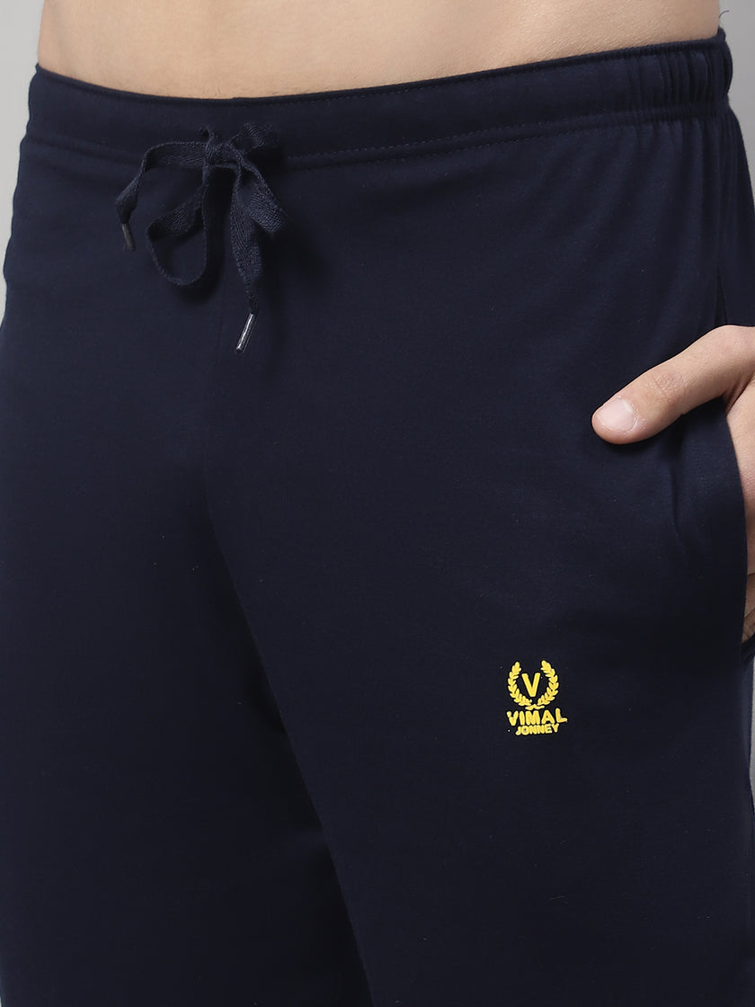 Mack Jonney Navy Blue Regular fit Cotton Shorts for Men
