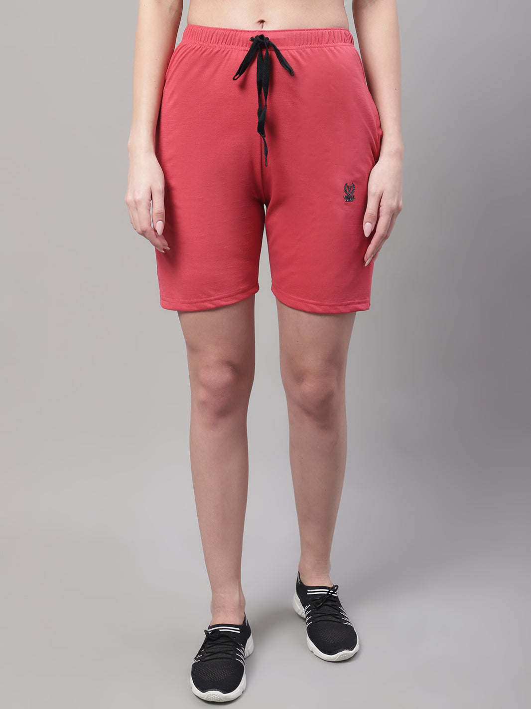 Mack Jonney Pink Regular fit Cotton Shorts for Women