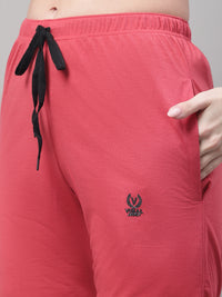Mack Jonney Pink Regular fit Cotton Shorts for Women