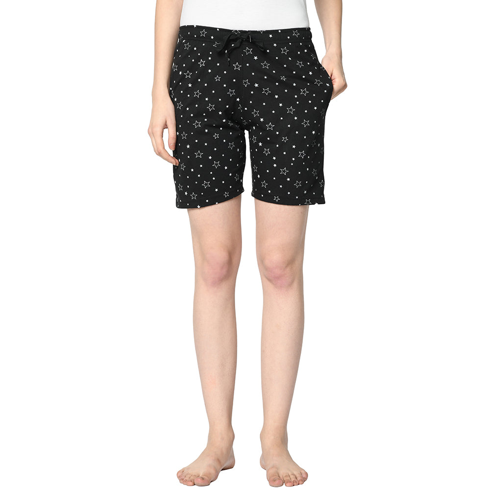 Mack Jonney Black Shorts For Women's