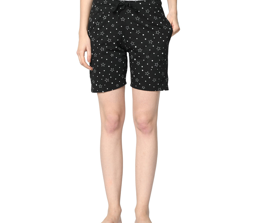 Mack Jonney Black Shorts For Women's
