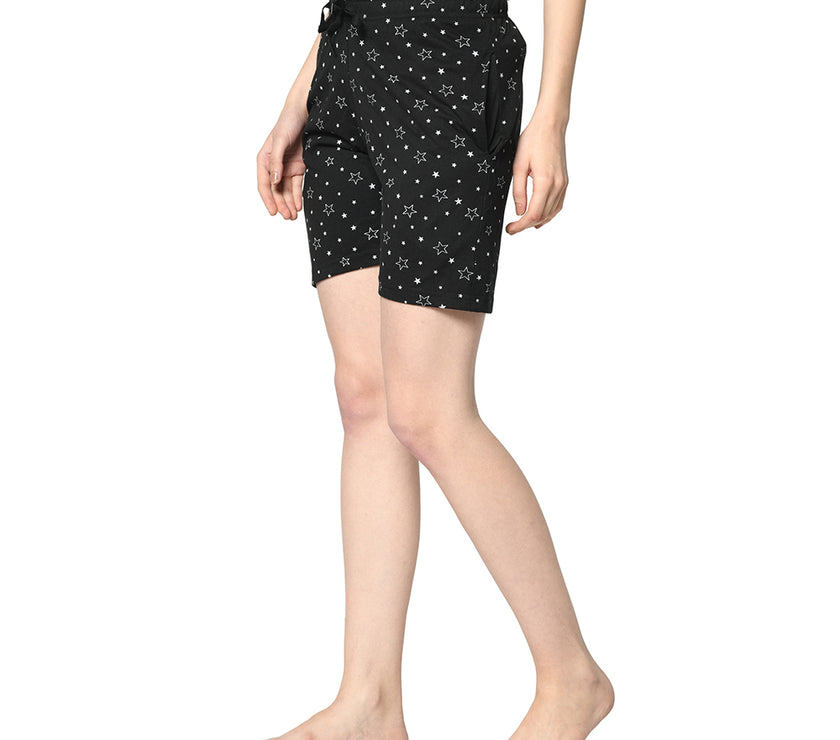 Mack Jonney Black Shorts For Women's