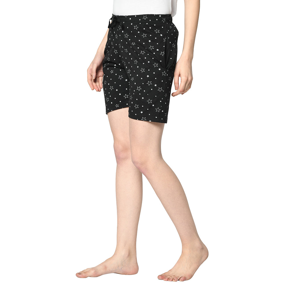 Mack Jonney Black Shorts For Women's