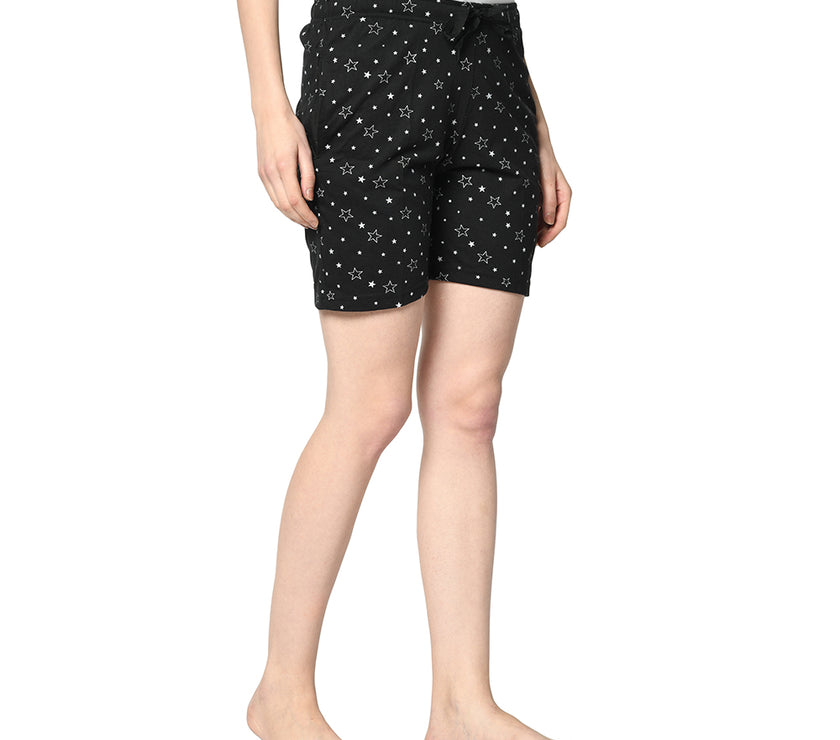 Mack Jonney Black Shorts For Women's