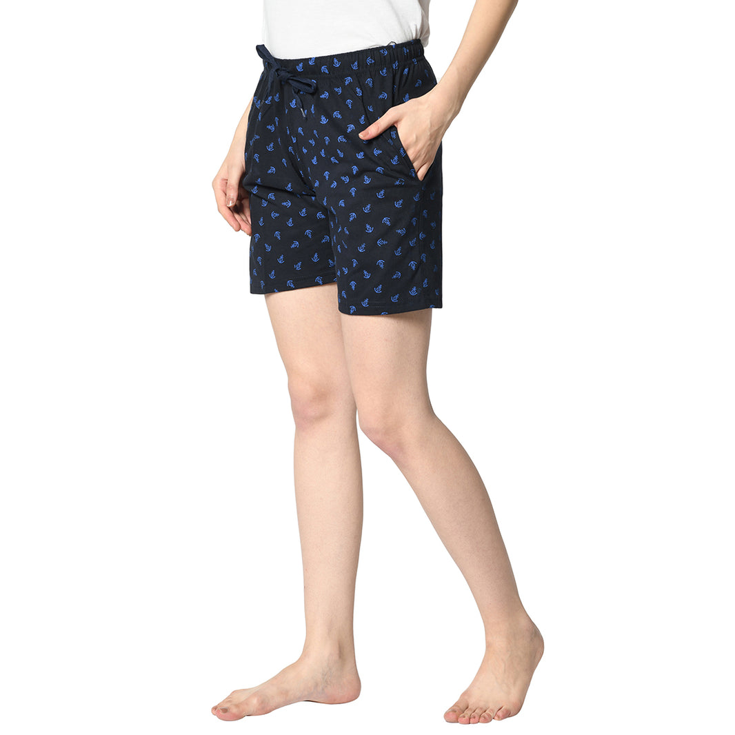 Mack Jonney Dark Blue Shorts For Women's