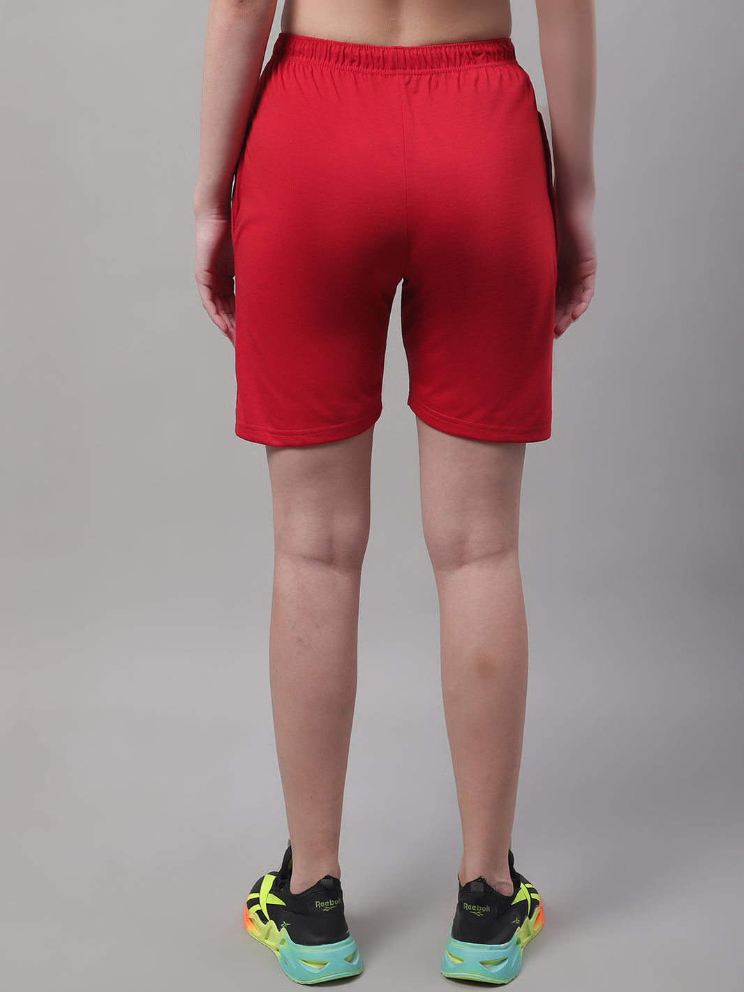 Mack Jonney Red Regular fit Cotton Shorts for Women