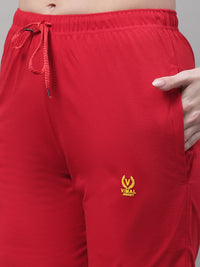 Mack Jonney Red Regular fit Cotton Shorts for Women
