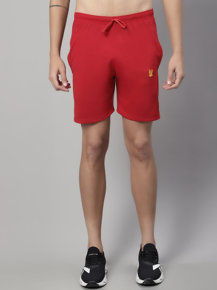 Mack Jonney Red Regular fit Cotton Shorts for Men