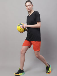 Mack Jonney Rust Regular fit Cotton Shorts for Women