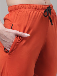 Mack Jonney Rust Regular fit Cotton Shorts for Women