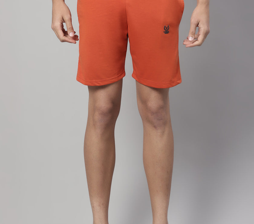 Mack Jonney Rust Regular fit Cotton Shorts for Men