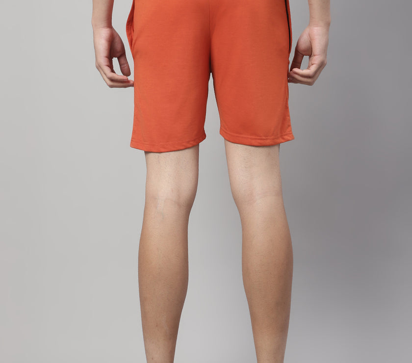 Mack Jonney Rust Regular fit Cotton Shorts for Men