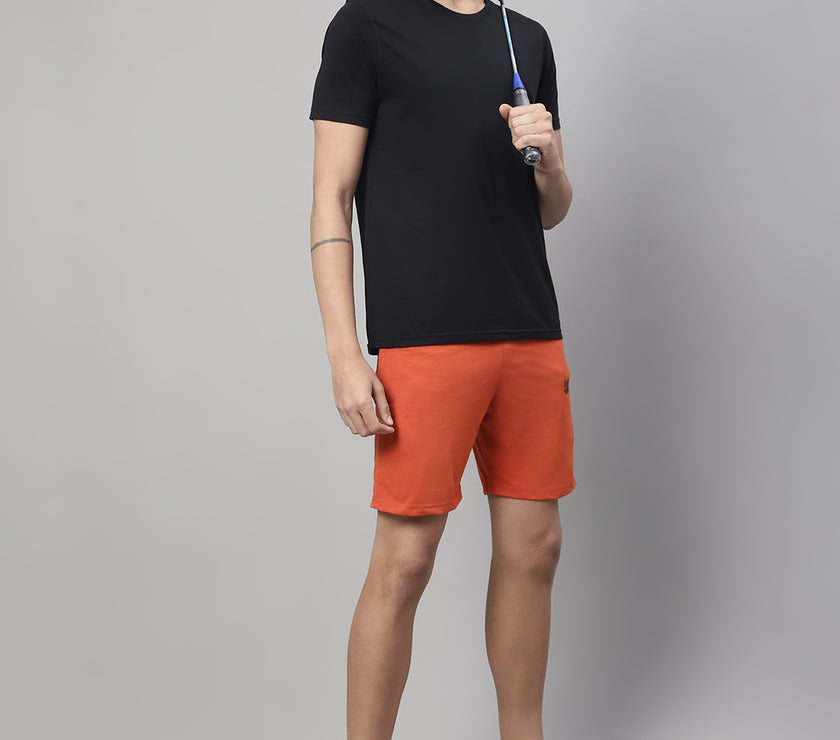 Mack Jonney Rust Regular fit Cotton Shorts for Men