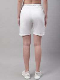Mack Jonney White Regular fit Cotton Shorts for Women