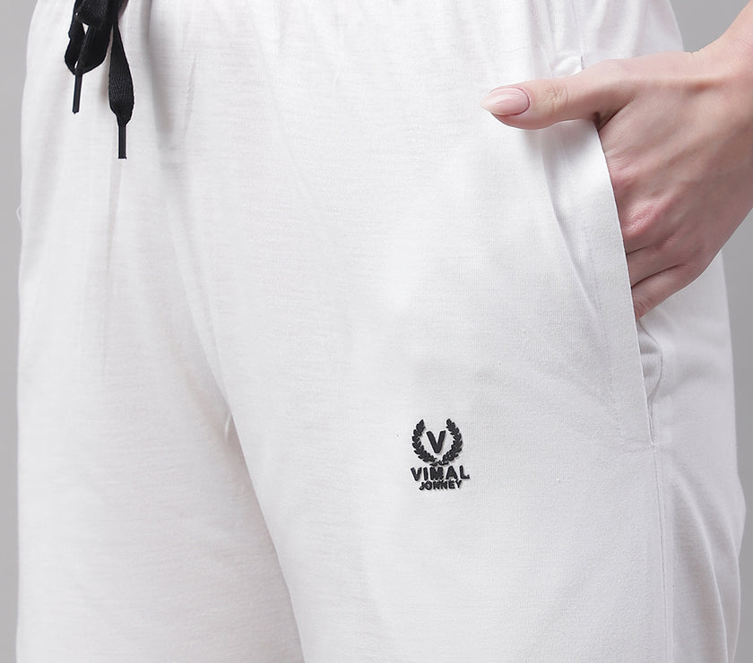 Mack Jonney White Regular fit Cotton Shorts for Women