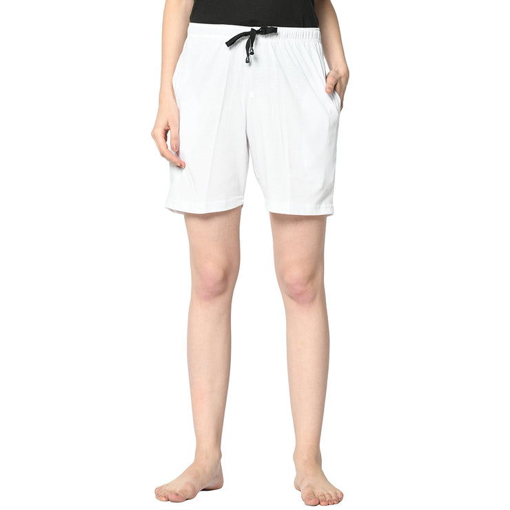 Mack Jonney White Shorts For Women's