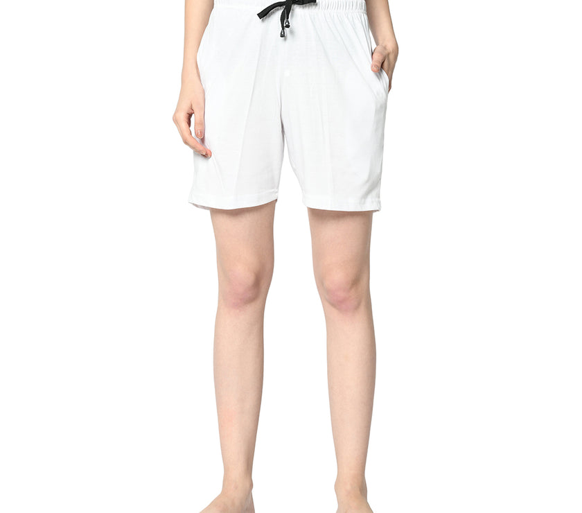 Mack Jonney White Shorts For Women's