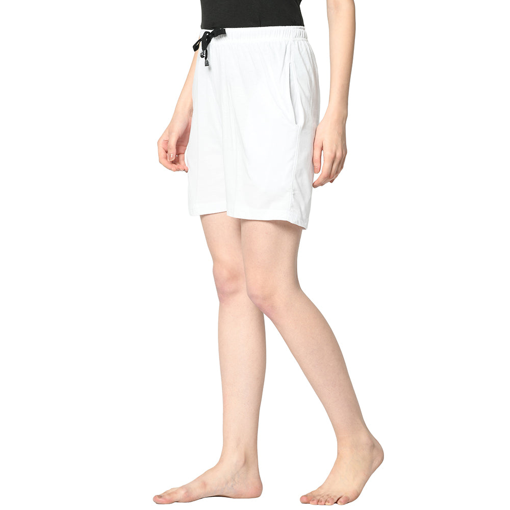 Mack Jonney White Shorts For Women's