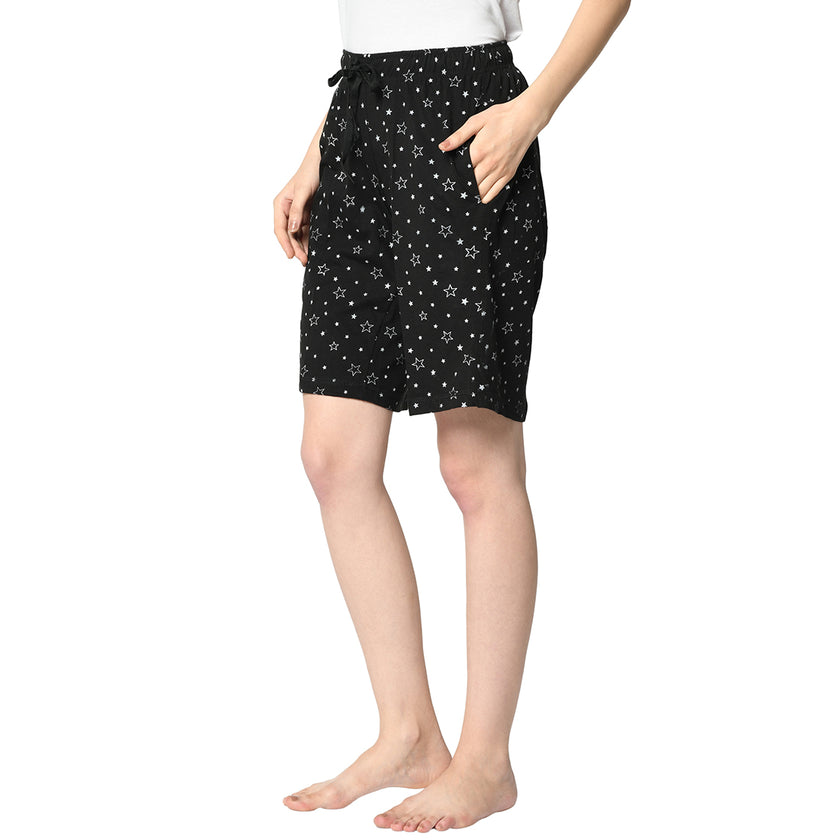 Mack Jonney Black Shorts For Women's