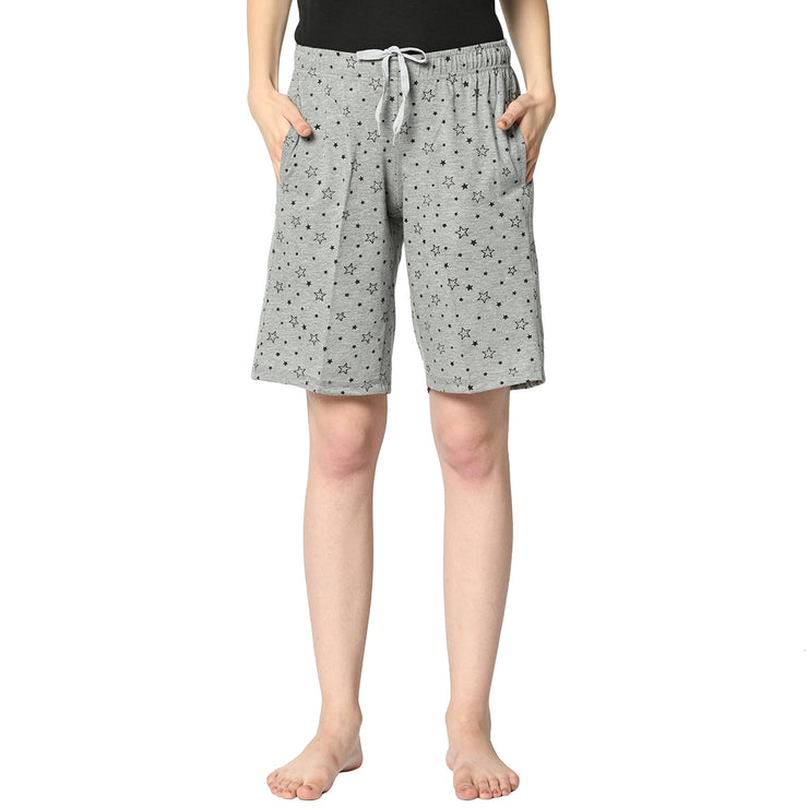 Mack Jonney Grey Shorts For Women's