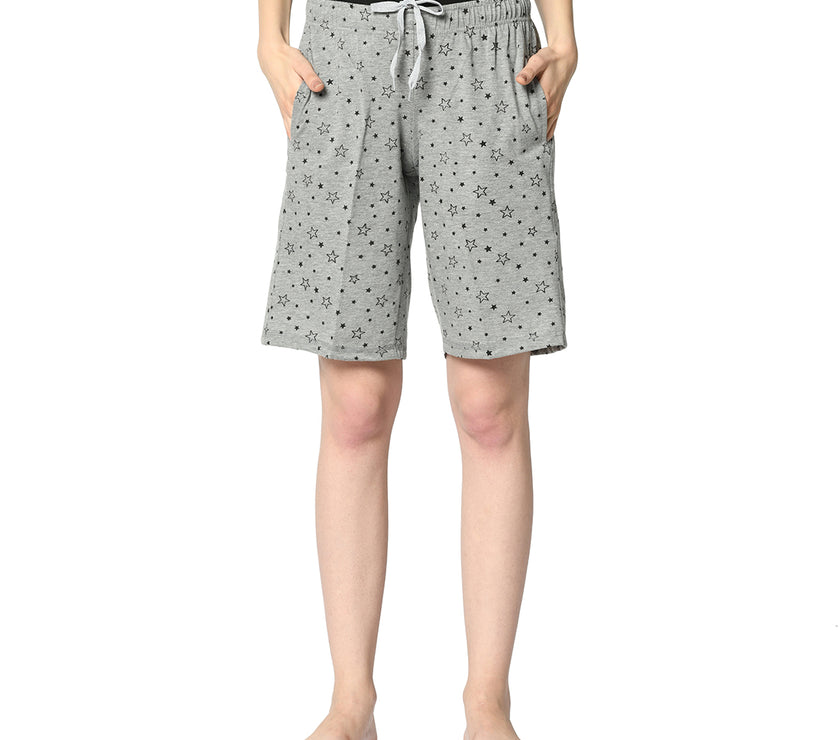 Mack Jonney Grey Shorts For Women's