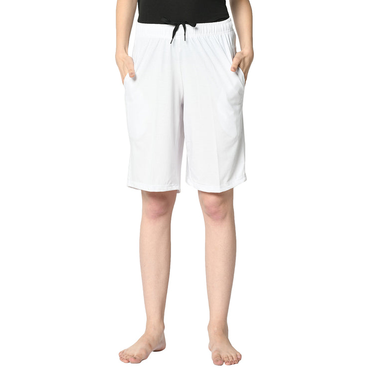 Mack Jonney White Shorts For Women's