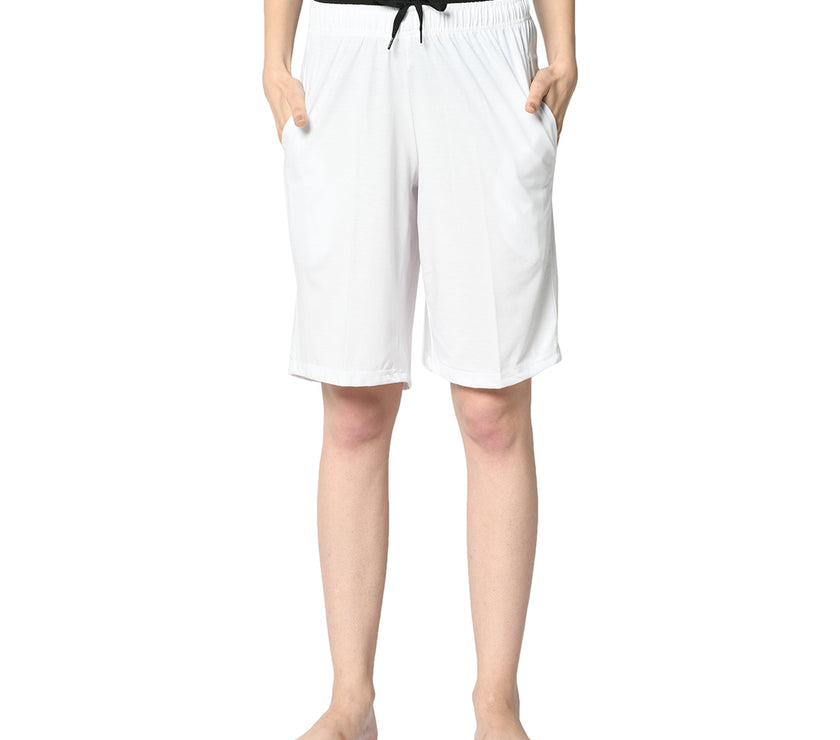 Mack Jonney White Shorts For Women's
