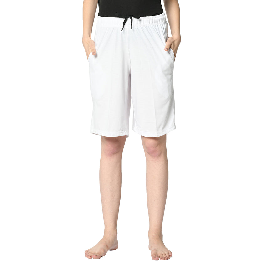 Mack Jonney White Shorts For Women's