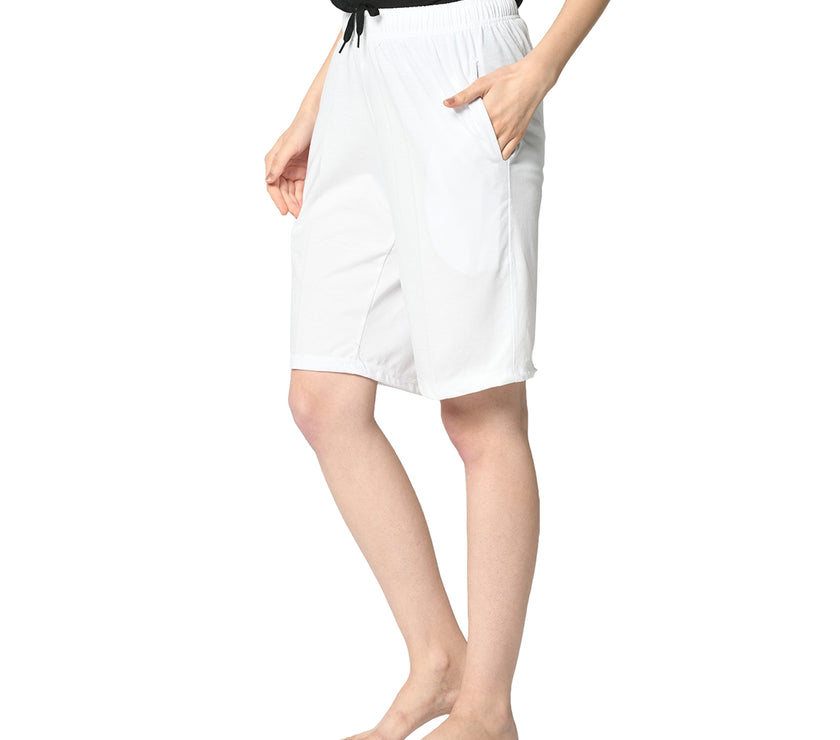 Mack Jonney White Shorts For Women's