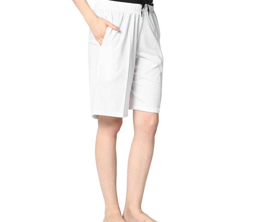 Mack Jonney White Shorts For Women's
