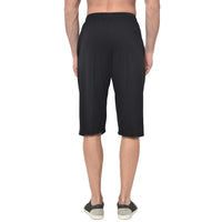 Mack Jonney Cotton Blended Regular Fit Black 3/4th Capri For Men