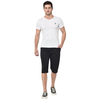 Mack Jonney Cotton Blended Regular Fit Black 3/4th Capri For Men
