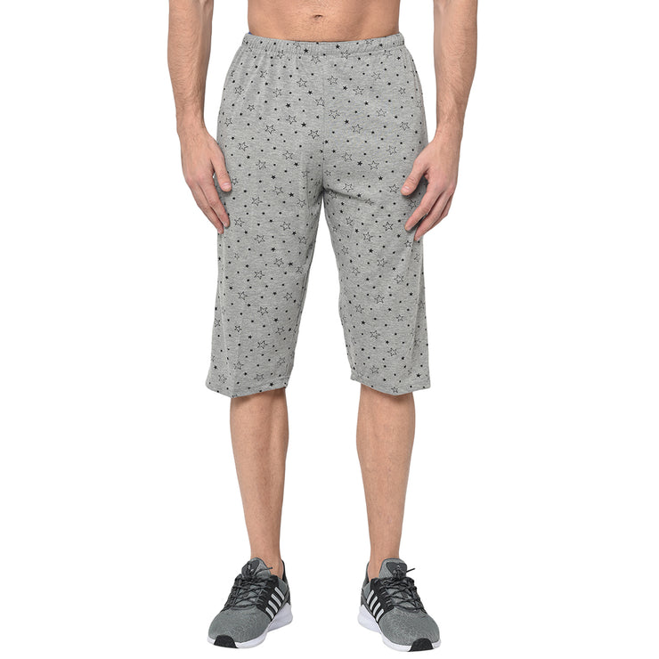 Mack Jonney Cotton Blended Regular Fit Black 3/4th Capri For Men