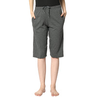 Mack Jonney Grey 3/4th Capri For Women's