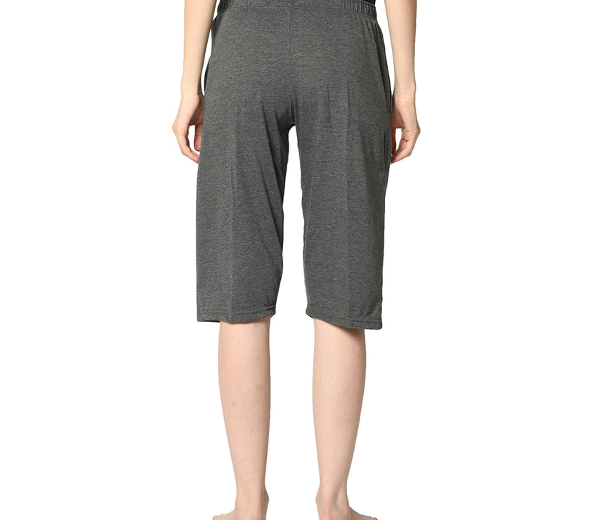 Mack Jonney Grey 3/4th Capri For Women's